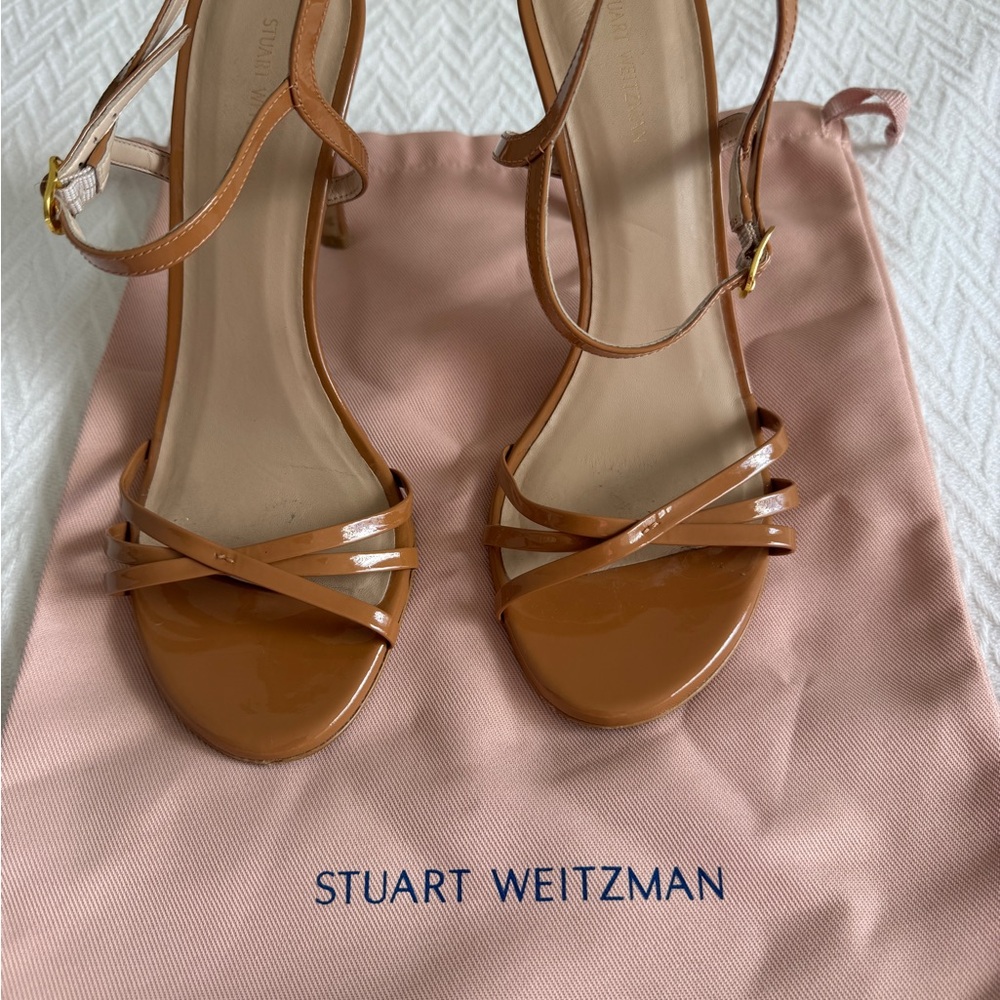 Stuart Weitzman Tan Strappy Heels